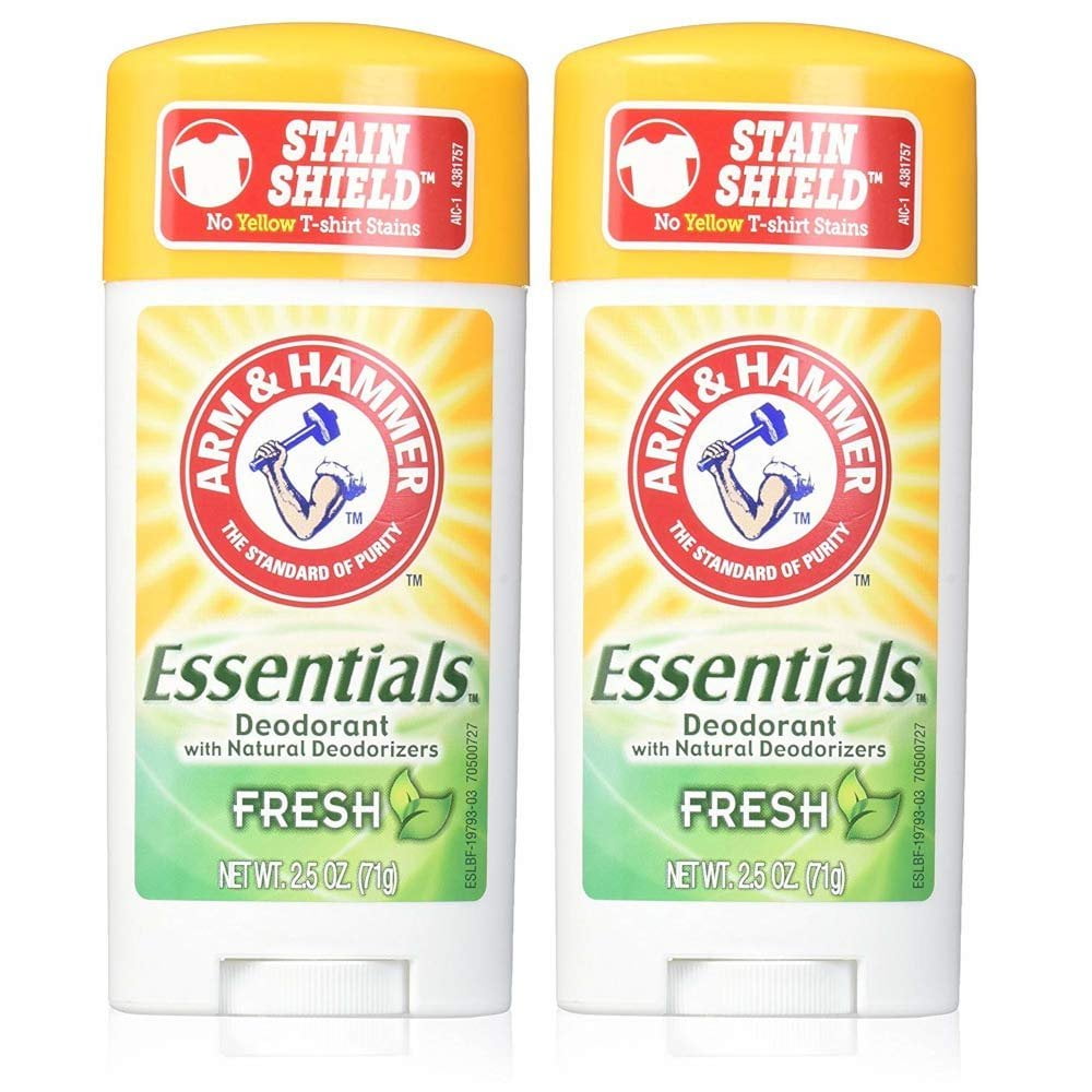 Arm & Hammer Essentials Deodorant, Fresh, 2.5 oz. Pack of 2