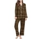 thumbnail image 1 of Puntoco Ropa de dormir para mujer, conjunto de pijama informal de manga larga con solapa y estampado navideño a la moda para mujer, 1 of 5