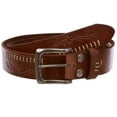 thumbnail image 2 of Snap On Floral Embossed Stitching Full Grain Leather Belt, 2 of 3