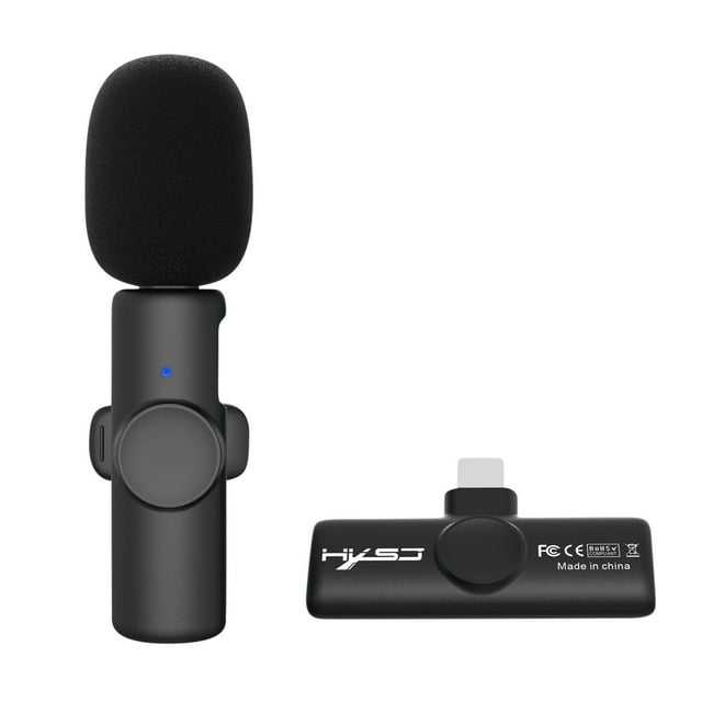 SuoKom Micro-Cravate Sans Fil 2,4 GHz, Micro à Revers, Enregistrement Audio Vidéo, Mini Micro pour IPhone/Type-C, Accessoires d'Ordinateur en Liquidation