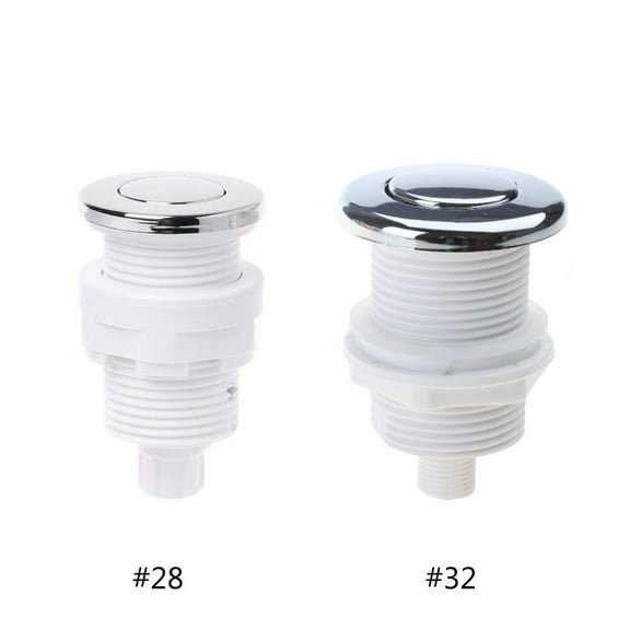 UNTERING Pneumatic Switch On Off Push Air Button 28mm/32mm For Waste Garbage Disposal Pneumatic Silver