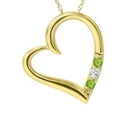 thumbnail image 1 of Pendentif Péridot Cœur à 3 Pierres en Or Jaune 14 K, 1 of 1