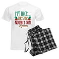 thumbnail image 6 of CafePress - Im Nice She's Naughty Elf Hat Pajamas - Men's Light Loose Fit Cotton Pajama Set, 6 of 7
