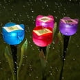 thumbnail image 3 of Xihbxyly Luces Solares de Flores, Luz Blanca Cálida Constante, Resistencia Al Agua Ip65, Decoración para Jardín, Patio y Cerca, Fiestas y Eventos, Juego de 4, 30 Cm de Alto., 3 of 7