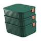 thumbnail image 4 of Caja organizadora de 3 compartimentos para el hogar con tapas, apilable, organizador de ropa y corbatas Verde, 4 of 9