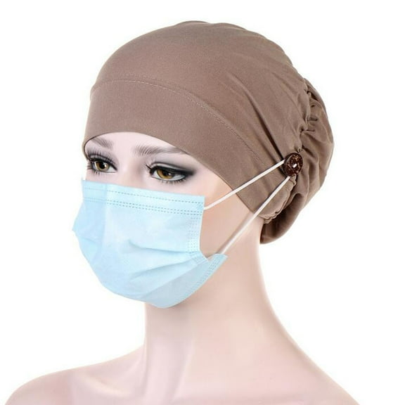 Women's Baseball Caps With Buttons Hat Face Holder Wearing Protect Ears Head Wrap Hat,Yellow Women's Accessories Baseball Caps