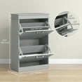 thumbnail image 3 of HOMCOM Narrow Shoe Cabinet for Entryway with Flip Drawers Adjustable Shelf, 3 of 10