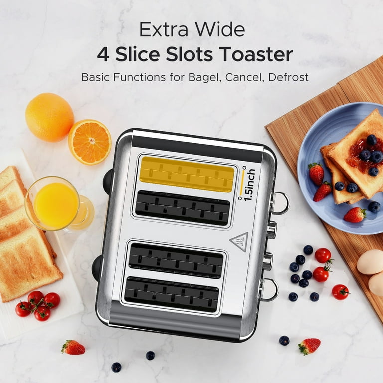 ikich by Homasy 4-Slice Stainless Steel Toaster, Model CP144A, 1300 Watt  729920826056