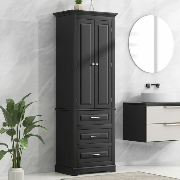 Sturdy Material Three Drawers Adjustable Shelf Ktichen/Bathroom Storage Cabinet