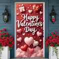 thumbnail image 5 of Red Theme Valentine's Day Banner Heart-shaped Balloons Love Display Pink White Hearts Gift Box Decor Romantic Backdrop for Valentine's Day Party Couples Gathering Romantic Celebration, 5 of 9