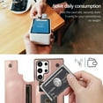 thumbnail image 4 of For Samsung Galaxy S23 Ultra Wallet Case with Card Holder, Premium PU Leather Kickstand Credit Card Slots Case,[RFID Blocking] Double Magnetic Clasp Back Flip Durable Shockproof Cover, Rosegold, 4 of 16
