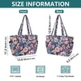 thumbnail image 4 of FORMRS Tote Bag for Women Quilted Large Capacity Travel Work Carry On Shoulder Handbag, Pink and Purple Flowers, 4 of 7