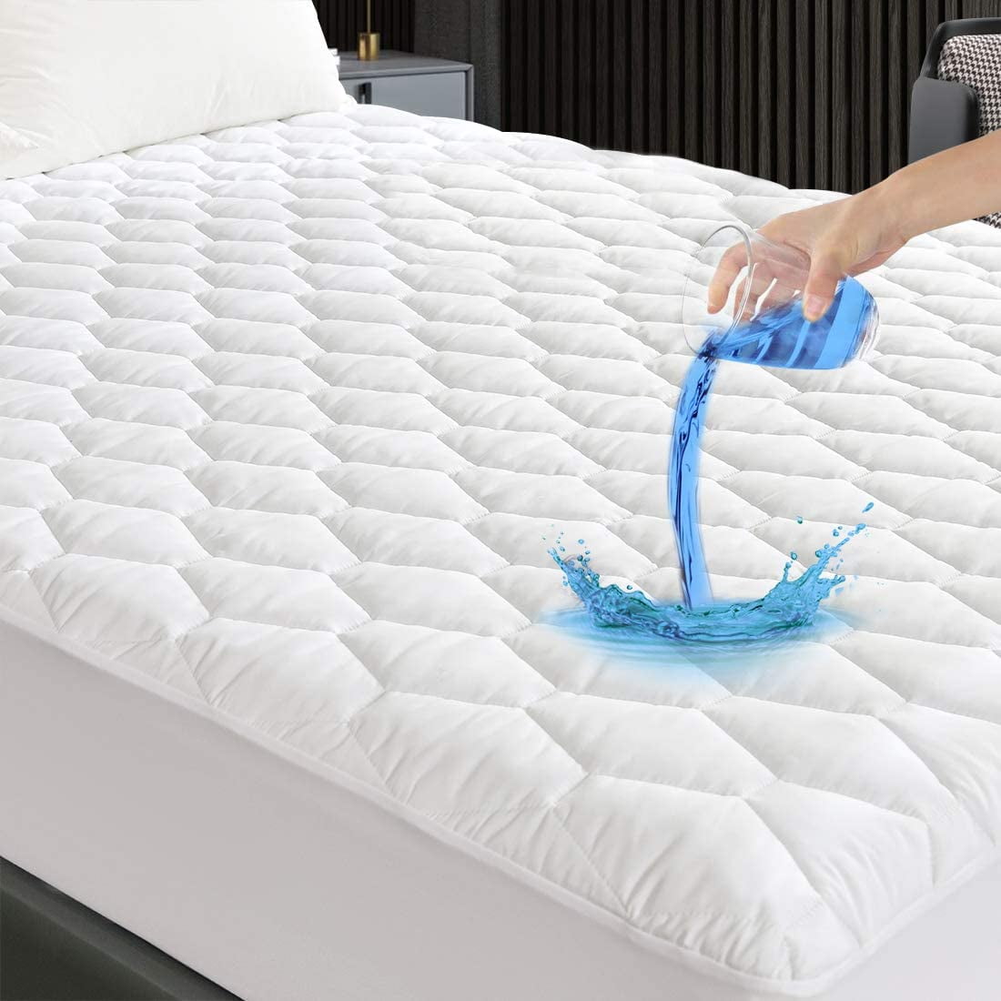 GRT Full Size Quilted Fitted Mattress Pad 100% Waterproof Breathable Mattress P 