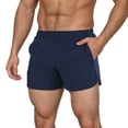 thumbnail image 2 of Mens Casual Shorts Running 3 Inch Inseam Lightweight Athletic Gym Basketball Breathable Summer Beach Shorts for Men Navy XL, 2 of 5