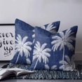 thumbnail image 2 of 26x26 Pillow Covers Set of 2, Indigo Blue Palm Trees Square Throw Pillow Covers for Couch/Sofa/Living Room, Farmhouse Tropical Summer Beach Decorative Soft Pillowcases for Couch Throw Pillows, 2 of 7