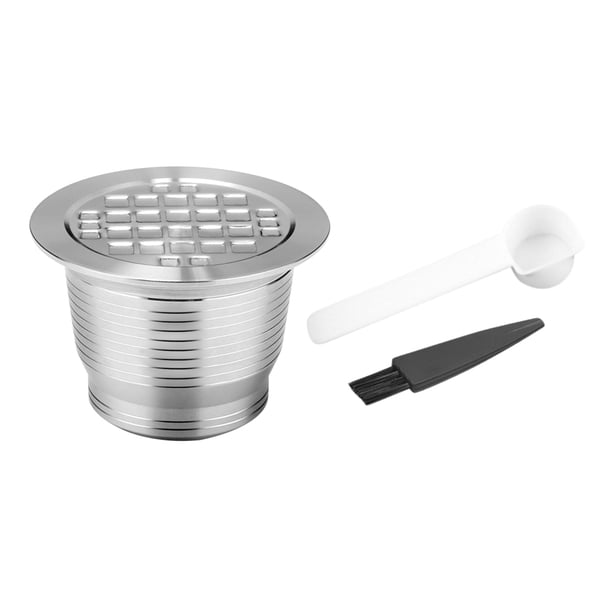 Copa Recargable 3 uds cápsula de café taza cestas recargables Pod + cuchara cepillo para Nescafe