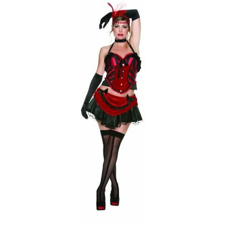 Delicious Femme Fatale Costume, Black/Red, Small