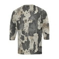 thumbnail image 5 of Lumtrix Men's Camouflage T-Shirt Sports Fitness 3/4 Sleeve Sleeve Military Camo Lightweight Henley Vintage Shirt Light Gray S, 5 of 6