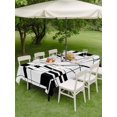 thumbnail image 4 of Outdoor Tablecloth with Umbrella Hole for Patio/Picnic/Party/Camping, Black Geometric Waterproof Table Cloth Rectangle Table Cover Washable, Modern Abstract Art Stripes (52"x 70"), 4 of 8