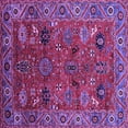 thumbnail image 1 of Ahgly Company Indoor Square Oriental Purple Traditional Area Rugs, 4' Square, 1 of 4