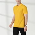 thumbnail image 4 of Nnhblu Men Cotton Short Sleeve Turndown collar Button Mens Tshirts Yellow XXL, 4 of 9