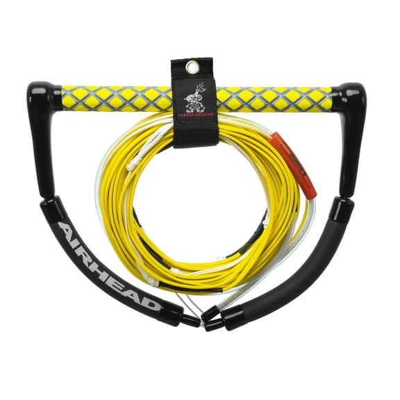 Airhead Dyneema Flat Line Tangle Free 4 Section Wakeboard Boat Tow Rope, Yellow