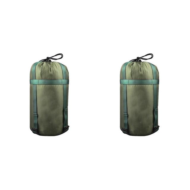 Yuarrent Bolsa de compresión Hebilla ajustable ligera Saco de cosas a prueba de desgarros Textura interna para acampar al aire libre Naranja Verde militar 2piezas Yuarrent CBP234849