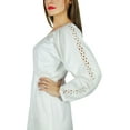 thumbnail image 6 of Bimba Women Boho Gothic Style Long Maxi Dress Lace Long Sleeves White Gown, 6 of 7