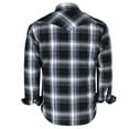 thumbnail image 2 of Coevals Club Men's Western Cowboy Long Sleeve Pearl Snap Casual Plaid Work Shirts (Black Gray #9, M), 2 of 3