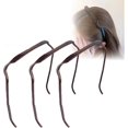 thumbnail image 1 of wonima11 Sunglasses Shape Invisible Hair Hoops-Square Hairband ，Curly Thick Headband ，Square Invisible Hairband for Women & Men (Brown and black(3*pc), large), 1 of 1