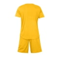 thumbnail image 4 of Domuza Short Sets for Men Summer 2 Piece Summer Fashion Casual Tee Drawstring Shorts Sets Casual Summer Matching Set Yellow L, 4 of 5