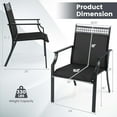 thumbnail image 3 of Costway Patio Chairs Set of 2 with All Weather Breathable Fabric High Backrest Black, 3 of 9
