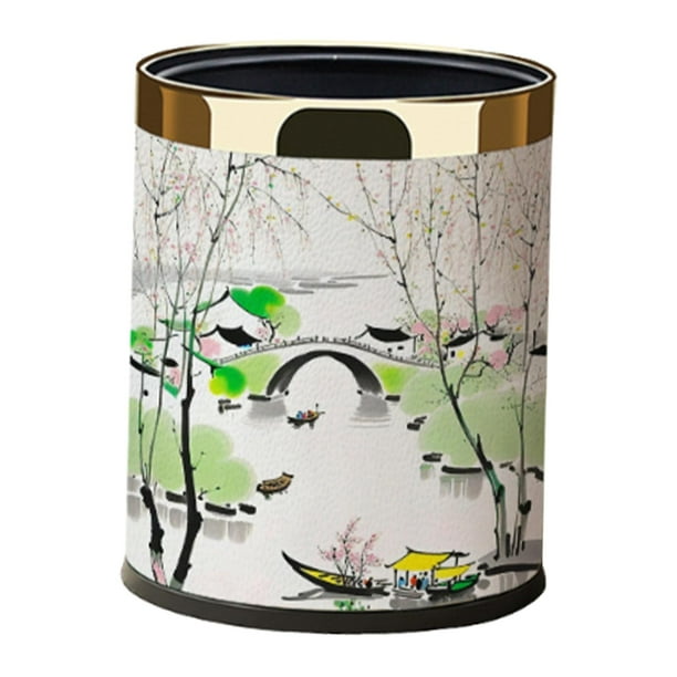 Elegante bote de basura decorativo de 10 litros para dormitorios, oficinas, uso doméstico, salas de estar y Estilo C