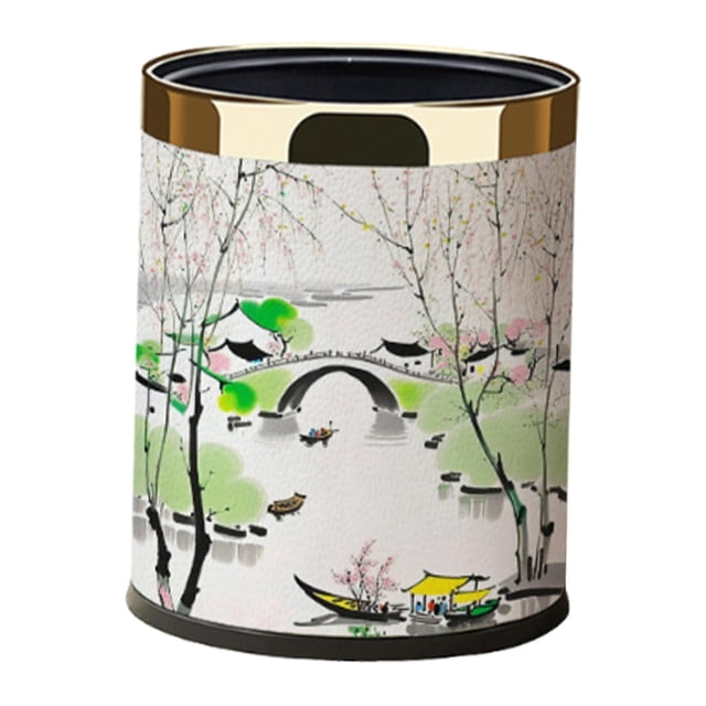 Papelera decorativa de 10L, elegante, ideal para dormitorio, baño, cocina, debajo Estilo C