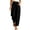 Black, variant on Women Elastic Waist Loose Barrel Pants Big Square Patch Pockets Pull On Relaxed Fit For Backyard Parties And Casual Neighborhood Gatherings Brown S
