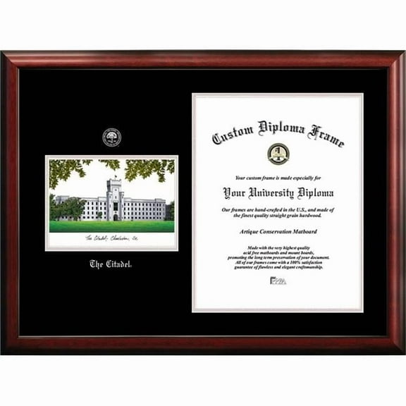 Campus Images SC993LSED-1620 16 x 20 in. The Citadel Silver Embossed Diploma Frame with Lithograph