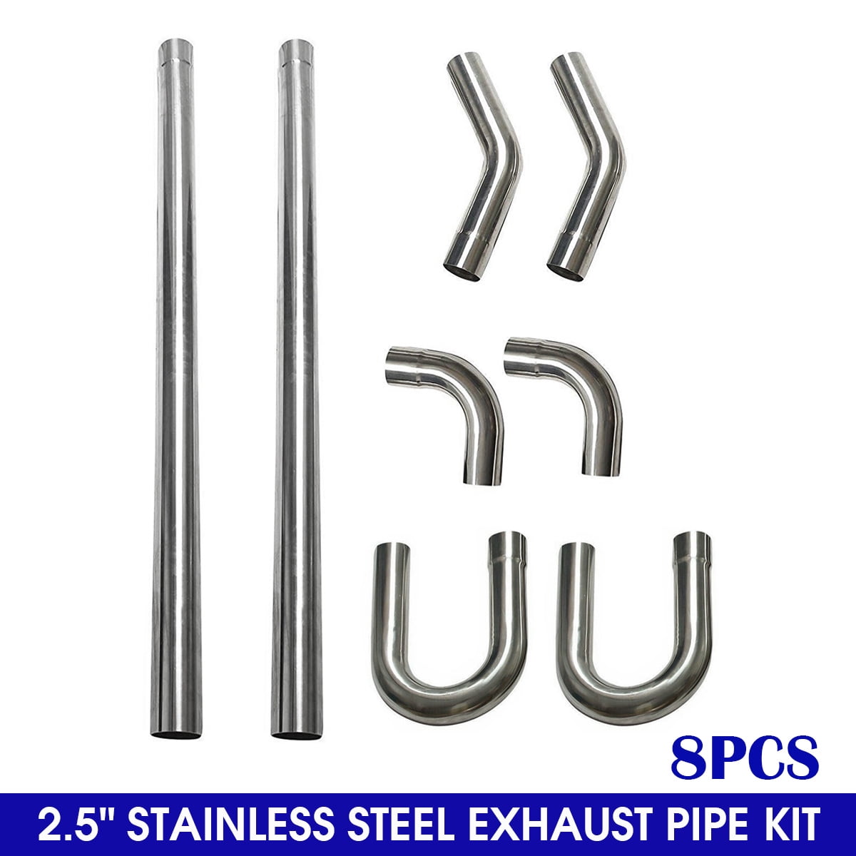 2.5 Stainless Steel T-304 Mandrel Exhaust Tubing Pipe Straight & U-Bend For Intake Exhaust 