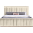 thumbnail image 3 of Meridian Furniture Amara Cream Velvet King Bed, 3 of 10