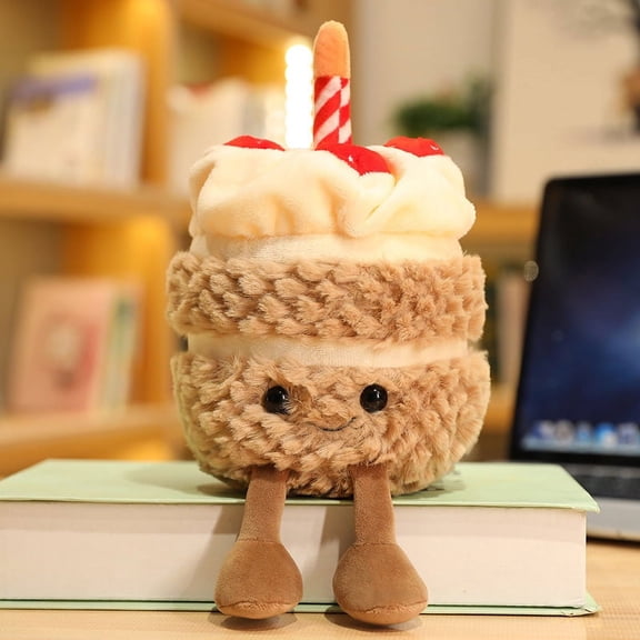 Easter Decorations Birthday Cake Plush Toy, Cute Birthday Cake Stuffed Animal for women , Cute Birthday Plushies Pillow Food Stuffed Animals