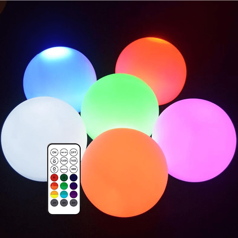 12 Pack Flashing LED Ball Lighst Battery Operated Floating Mood Light Decor Orb RGB Color Changing Waterproof Pool Balss for Pond Pool Wedding Patio Decorative Night Light 
