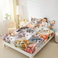 thumbnail image 4 of Castle Fairy Kawaii Cats Full Size Sheets for Boys Girls,Chic Floral Flowers Bed Sheets, 4 of 7