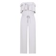 thumbnail image 5 of aidice Summer Jumpsuits for Women Off-Shoulder Ruffle Drawstring Waisted Casual Cropped Pants Rompers, 5 of 7