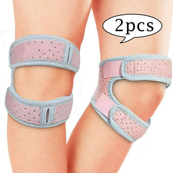 LNGOOR 2 Pcs Patella Knee Strap for Running,Knee Stabilizing Brace Support for Tendonitis,Osgood schlatter,Arthritis, Meniscus, Tear,Runners,Chondromalacia,Injury Recovery,Sports,12"-18"