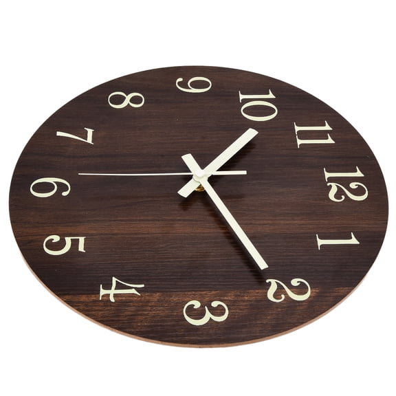Mavis Laven Wood Wall Clock Retro Style Quiet Silent Quartz Movement 3D Luminous Retro Wall Clock for Bedroom Office Kitchen,Retro Wall Clock,Analog Clock
