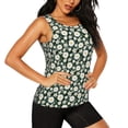 thumbnail image 2 of Easygdp White Daisies and Bee Women's Workout Tank Top, Running Top, Hiking Shirt, Quick-Dry for Running, Yoga, Hiking - Large, 2 of 9