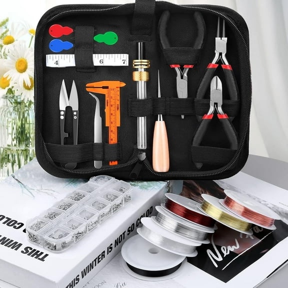 27Pcs Jewelry Making Supplies Kit:Wire Wrapping For Jewelry Making,Repair and Beading Supplies Kit with Craft Ring Wire,Tools,Pliers and Jewelry Findings,Hand Tools Kits,Springtok flaring  tool