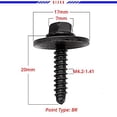 thumbnail image 3 of Mean Mug Auto 19132-71320A 50x M4.2-1.41 x 20 mm Bumper, Grille and Fog Lamp Hex Head Sems Tapping Screw with 17mm Washer Replaces GM OEM: 11547420, 3 of 7