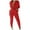 Watermelon Red#, variant on Womens Solid Color Off Shoulder Long Sleeve Cable Knitted Warm Two-Piece Long Pants Sweater Suit Set Watermelon Red S