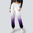 thumbnail image 2 of Pxiakgy Women Pocket Trouser Sweatpants Printed Comfy High Waisted Workout Casual Joggers Pants Purple + XS, 2 of 8