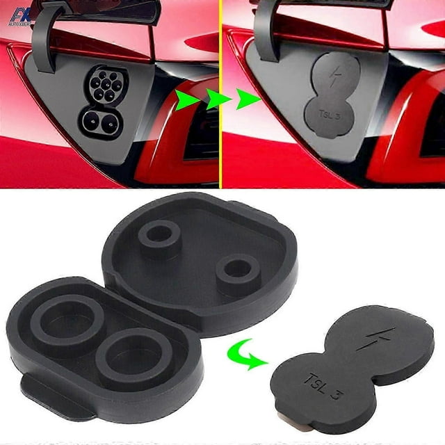 Silicone Car Charging Port Waterproof Cover Charger Hole Protector Dust Cover Cap for Tesla Model 3 2017 - 2020 Model Y CCS EU